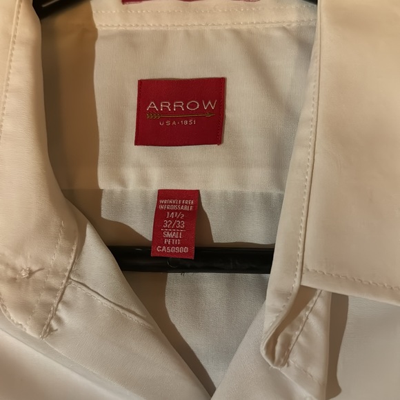 Arrow brand men’s white tshirt 14 1/2 inch neck size small - Picture 3 of 5